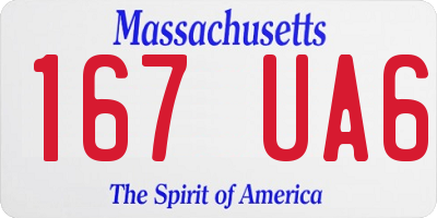 MA license plate 167UA6