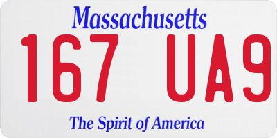 MA license plate 167UA9