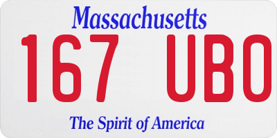 MA license plate 167UB0