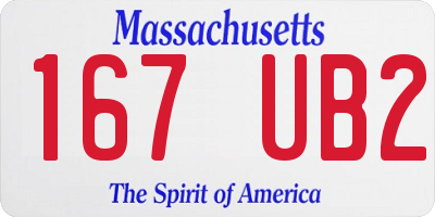 MA license plate 167UB2