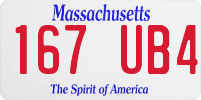 MA license plate 167UB4