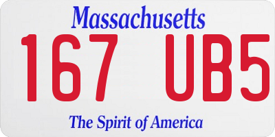 MA license plate 167UB5