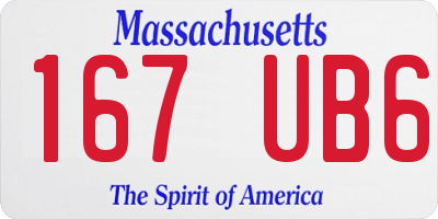 MA license plate 167UB6