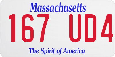 MA license plate 167UD4