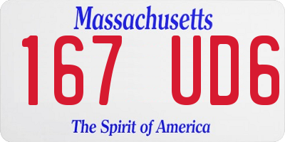 MA license plate 167UD6