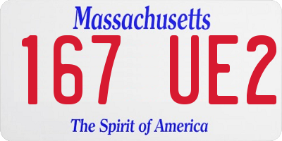 MA license plate 167UE2