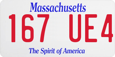 MA license plate 167UE4