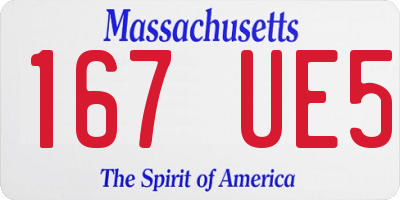 MA license plate 167UE5