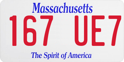 MA license plate 167UE7
