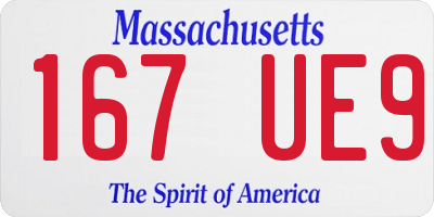 MA license plate 167UE9