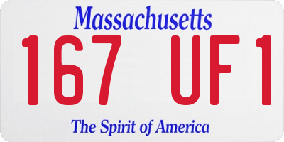 MA license plate 167UF1