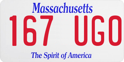 MA license plate 167UG0