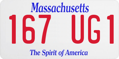 MA license plate 167UG1