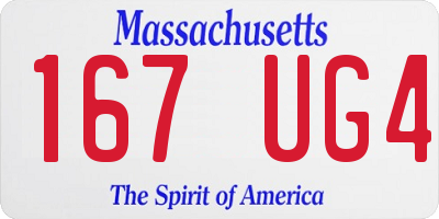 MA license plate 167UG4