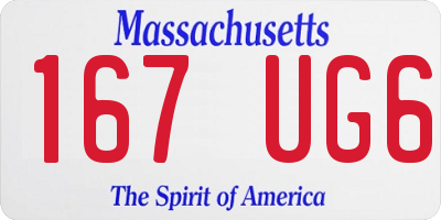 MA license plate 167UG6
