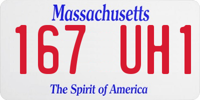 MA license plate 167UH1
