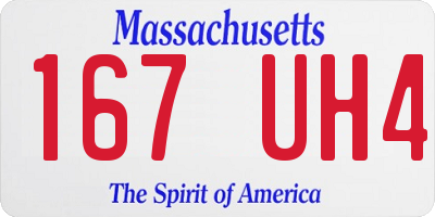 MA license plate 167UH4