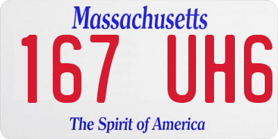 MA license plate 167UH6