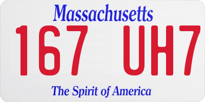 MA license plate 167UH7