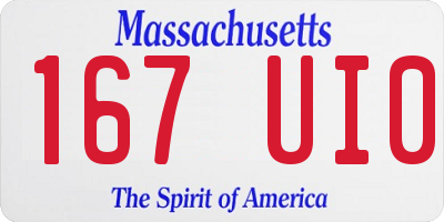 MA license plate 167UI0