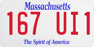 MA license plate 167UI1