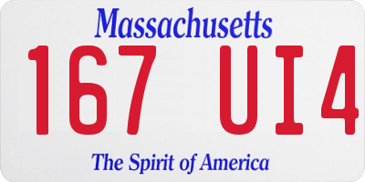 MA license plate 167UI4