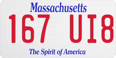MA license plate 167UI8