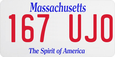 MA license plate 167UJ0