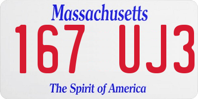 MA license plate 167UJ3