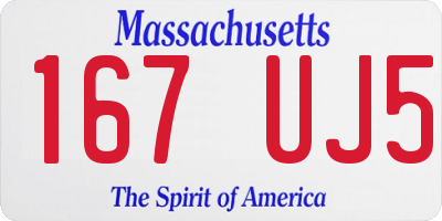 MA license plate 167UJ5