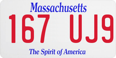 MA license plate 167UJ9