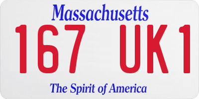 MA license plate 167UK1
