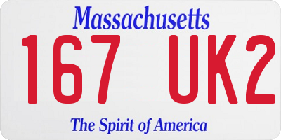 MA license plate 167UK2