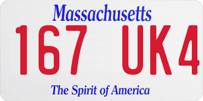 MA license plate 167UK4