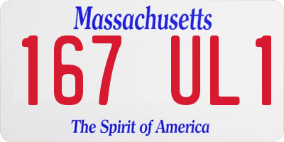 MA license plate 167UL1