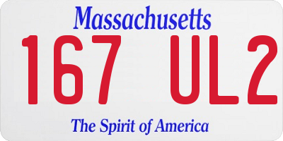MA license plate 167UL2