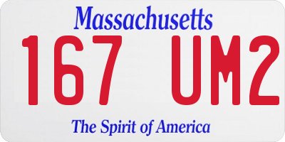 MA license plate 167UM2