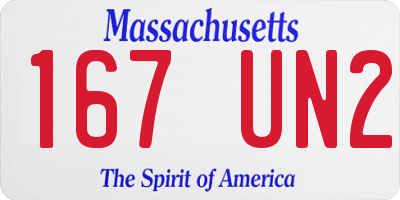 MA license plate 167UN2