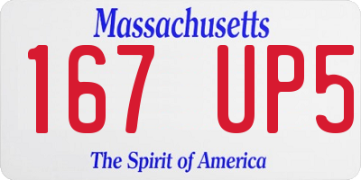 MA license plate 167UP5
