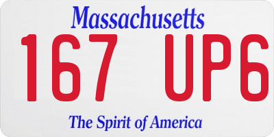 MA license plate 167UP6