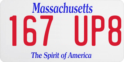 MA license plate 167UP8