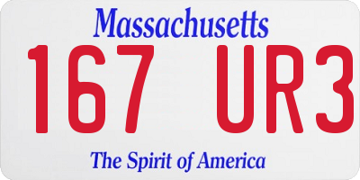 MA license plate 167UR3