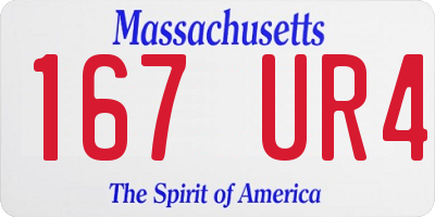 MA license plate 167UR4