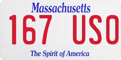 MA license plate 167US0