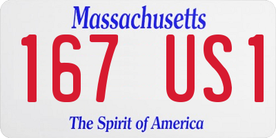 MA license plate 167US1