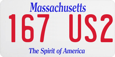 MA license plate 167US2