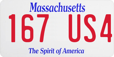 MA license plate 167US4