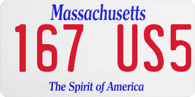 MA license plate 167US5