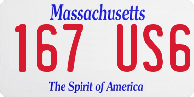 MA license plate 167US6