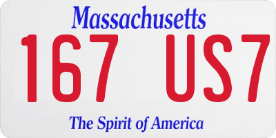 MA license plate 167US7